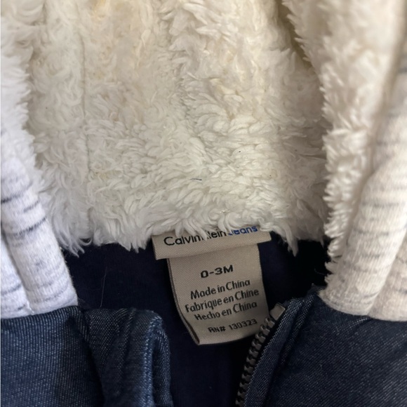 Calvin Klein Baby Hooded Snowsuit - Navy and Cream - Picture 3 of 7